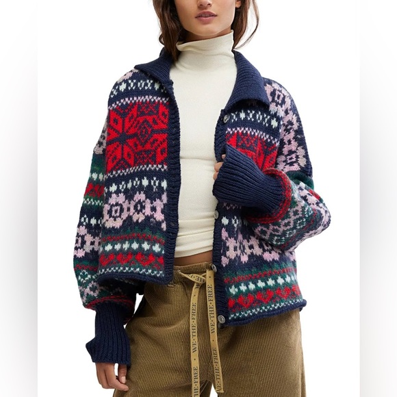 Free People Snowdrift Cardigan, LARGE NWOT - Picture 3 of 6